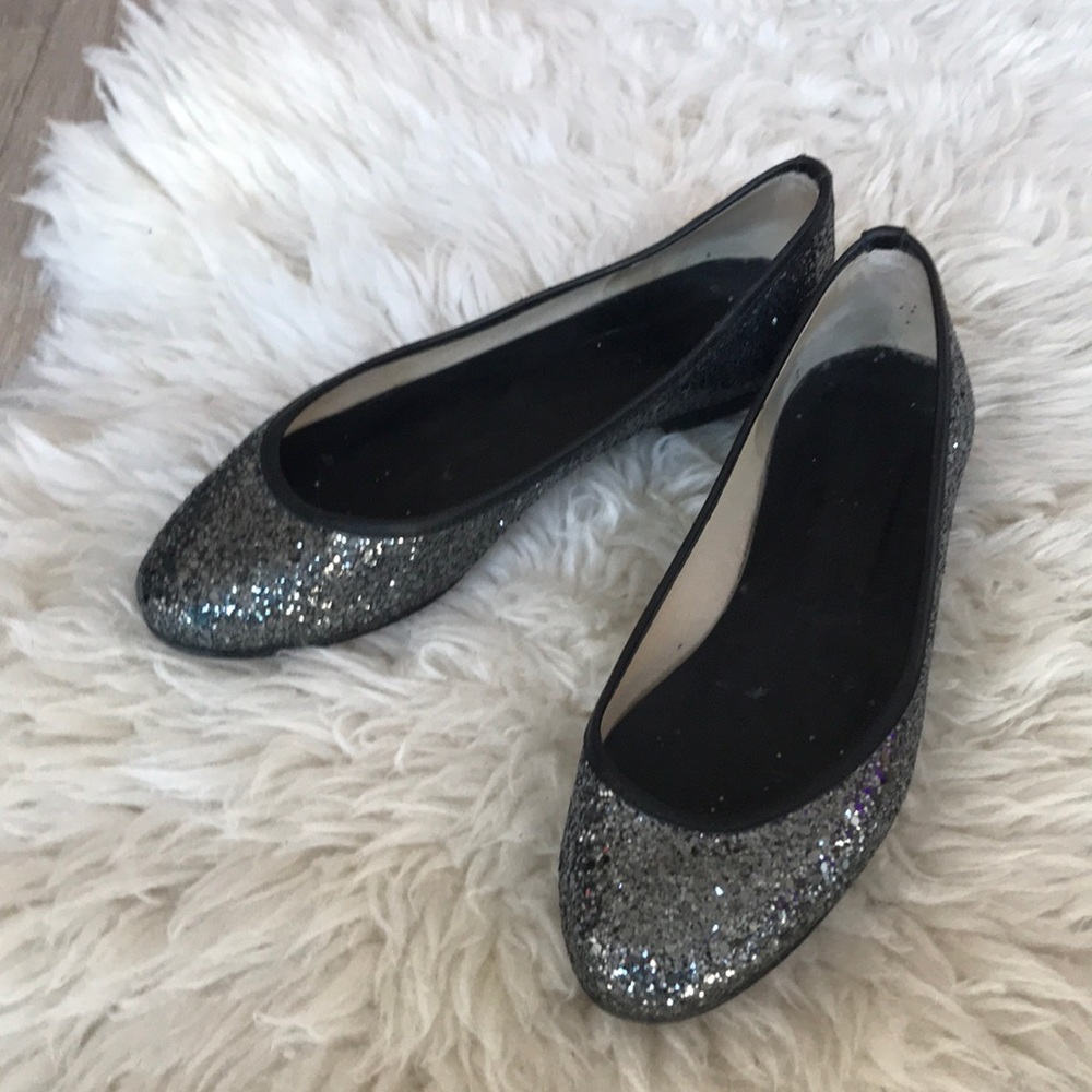 French sole glitter ballet flats